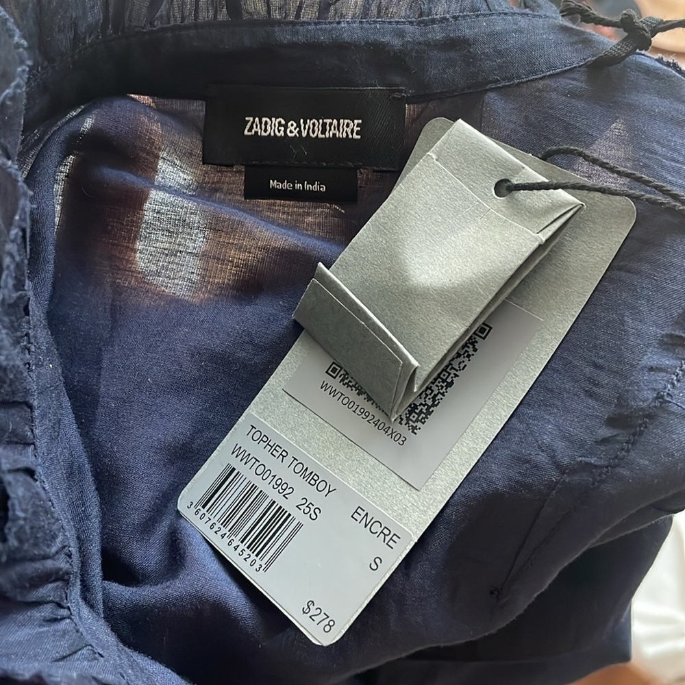 Zadig & Voltaire Topher Tomboy Top SMALL color Encre - Picture 7 of 7